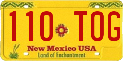 NM license plate 110TOG