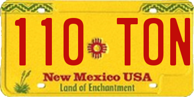 NM license plate 110TON