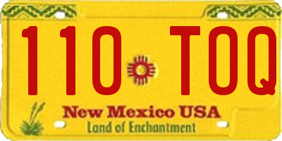 NM license plate 110TOQ
