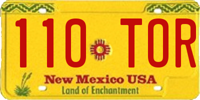 NM license plate 110TOR
