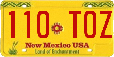 NM license plate 110TOZ