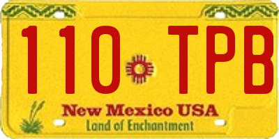 NM license plate 110TPB
