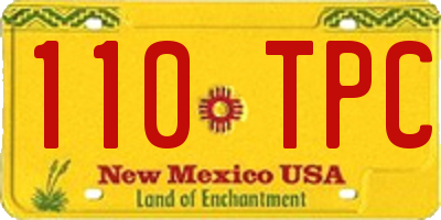 NM license plate 110TPC