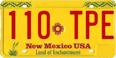 NM license plate 110TPE