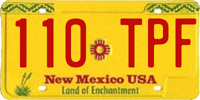 NM license plate 110TPF