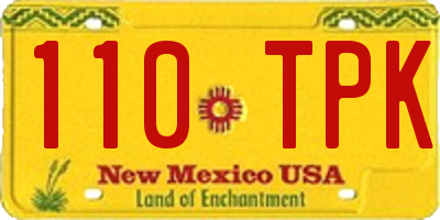 NM license plate 110TPK
