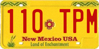 NM license plate 110TPM