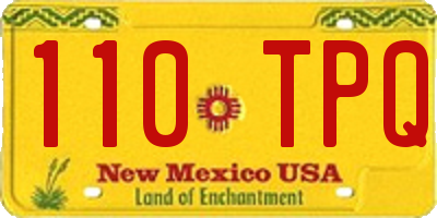 NM license plate 110TPQ