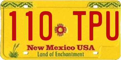 NM license plate 110TPU