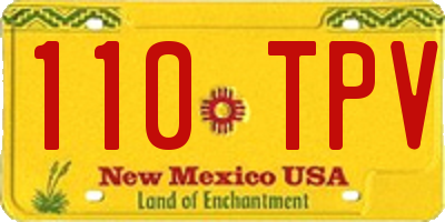 NM license plate 110TPV