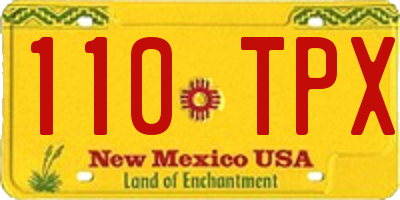 NM license plate 110TPX