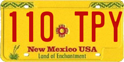 NM license plate 110TPY