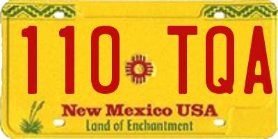 NM license plate 110TQA