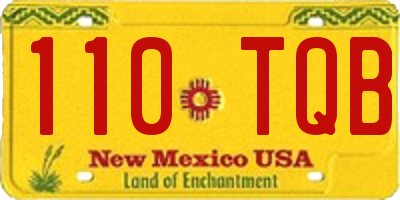 NM license plate 110TQB