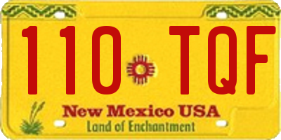 NM license plate 110TQF