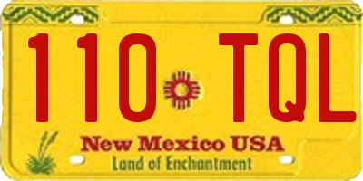 NM license plate 110TQL