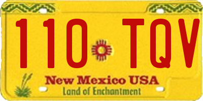 NM license plate 110TQV