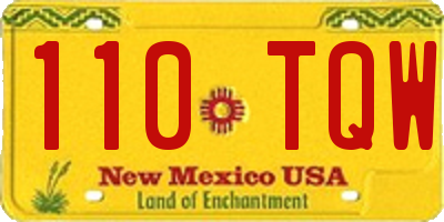 NM license plate 110TQW