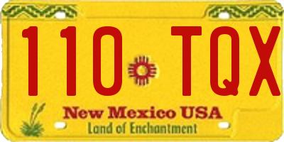 NM license plate 110TQX