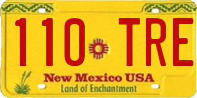 NM license plate 110TRE