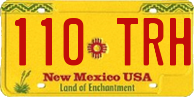 NM license plate 110TRH