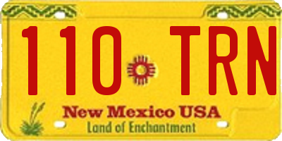 NM license plate 110TRN