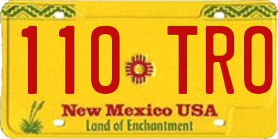 NM license plate 110TRO