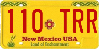 NM license plate 110TRR