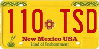 NM license plate 110TSD