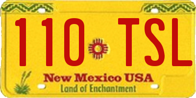 NM license plate 110TSL