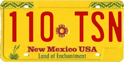 NM license plate 110TSN