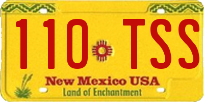 NM license plate 110TSS