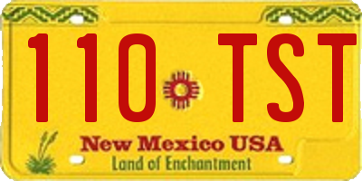 NM license plate 110TST