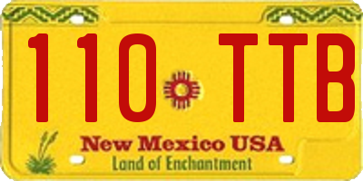 NM license plate 110TTB