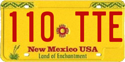 NM license plate 110TTE