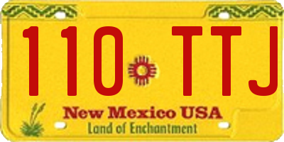NM license plate 110TTJ