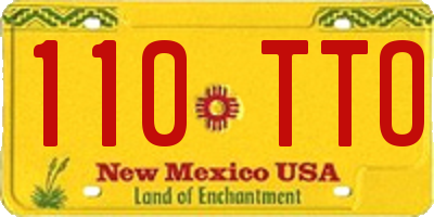 NM license plate 110TTO