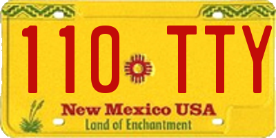 NM license plate 110TTY