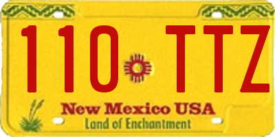NM license plate 110TTZ