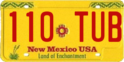 NM license plate 110TUB