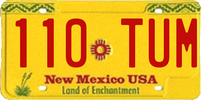 NM license plate 110TUM