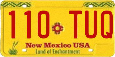 NM license plate 110TUQ