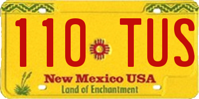 NM license plate 110TUS