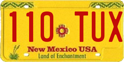 NM license plate 110TUX