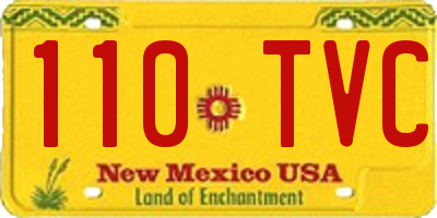 NM license plate 110TVC