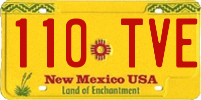 NM license plate 110TVE