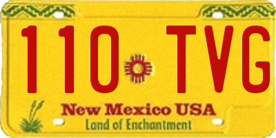 NM license plate 110TVG