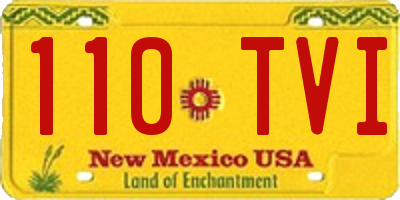 NM license plate 110TVI