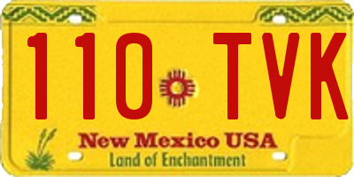 NM license plate 110TVK