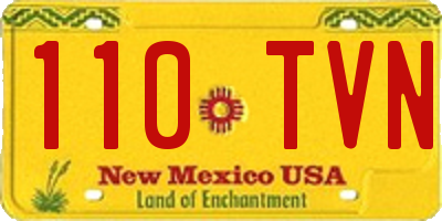 NM license plate 110TVN